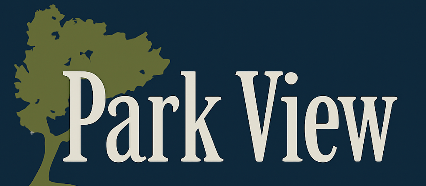 A logo with a tree and the words "Park View".